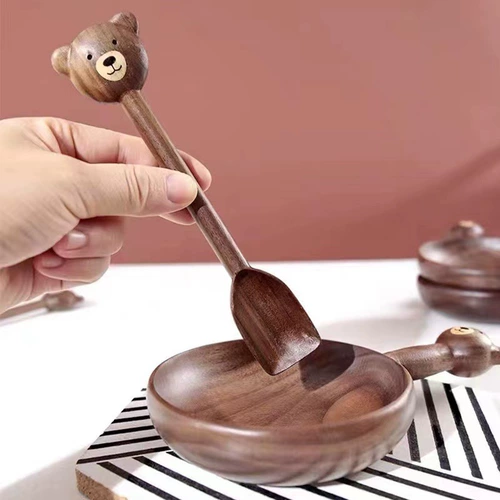 Креативная детская мультяшная ручка для прикорма, посуда, ложка, вилка, комплект, с медвежатами