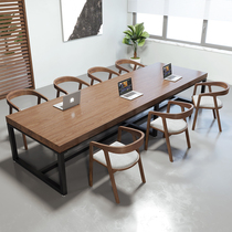 loft meeting room solid wood meeting table and chairs combined long table brief modern large table working table long bar table negotiation