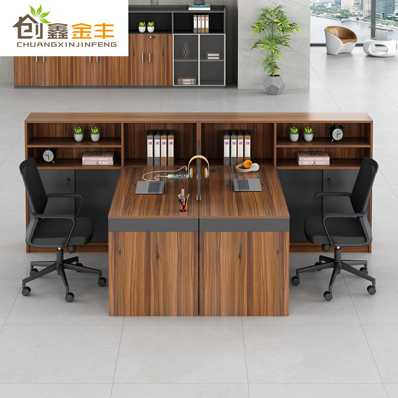 Financial desk and chair combination of simple modern staff desk screen staff position 2 person desk office office