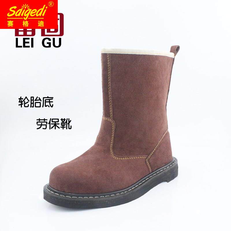 ủng nhựa Giày bảo hộ lao động đế lốp Leigu Giày bảo hộ lao động cao cấp dành cho nam giới mũi thép chống va đập và chống đâm thủng Giày hàn hàn chắc chắn chống va đập ủng bảo hộ cao cấp ủng bảo hộ cao su