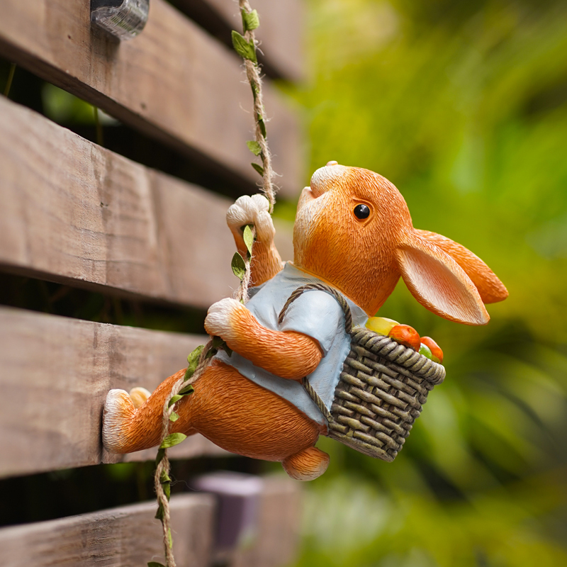 Cute Animal Climbing Ornament, Little Rabbit Wall Hanging, Outdoor Garden Pot Hanging, Courtyard Tree Climbing, Landscaping Pipe Decoration