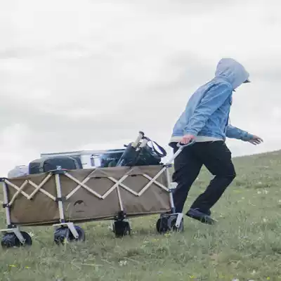Camp car camper table camping folding portable trolley trolley trolley four-wheel camping cart