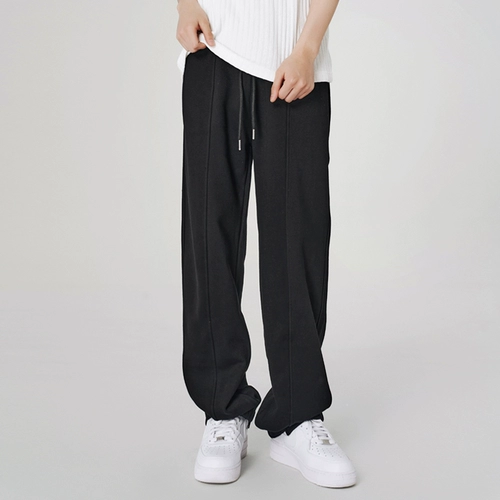 Демисезонные черные штаны для отдыха, в американском стиле, свободный прямой крой