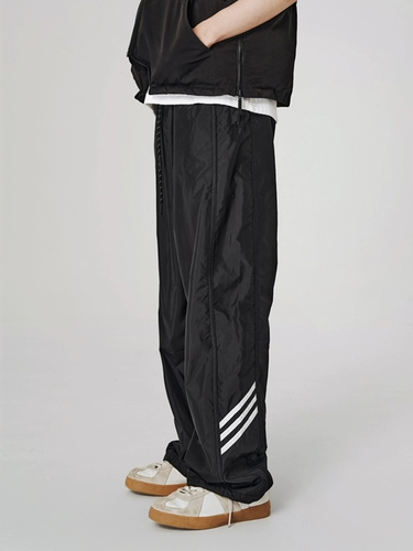 Черные быстросохнущие брендовые штаны подходит для мужчин и женщин, повседневные брюки, в американском стиле, свободный прямой крой