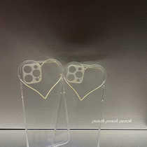 Peach shell ins transparent diy soft shell iphone13 mobile phone shell suitable for apple 12 11promax protective sleeve x silicone xr ultra-thin xsmax new 8plu