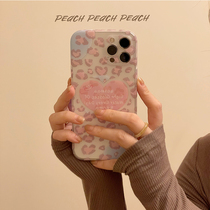 Peach shell pink loving BAO WENiphone13 mobile phone shell suitable for apple 12 11promax protective sleeve x silicone xr female xsmax new 8plu