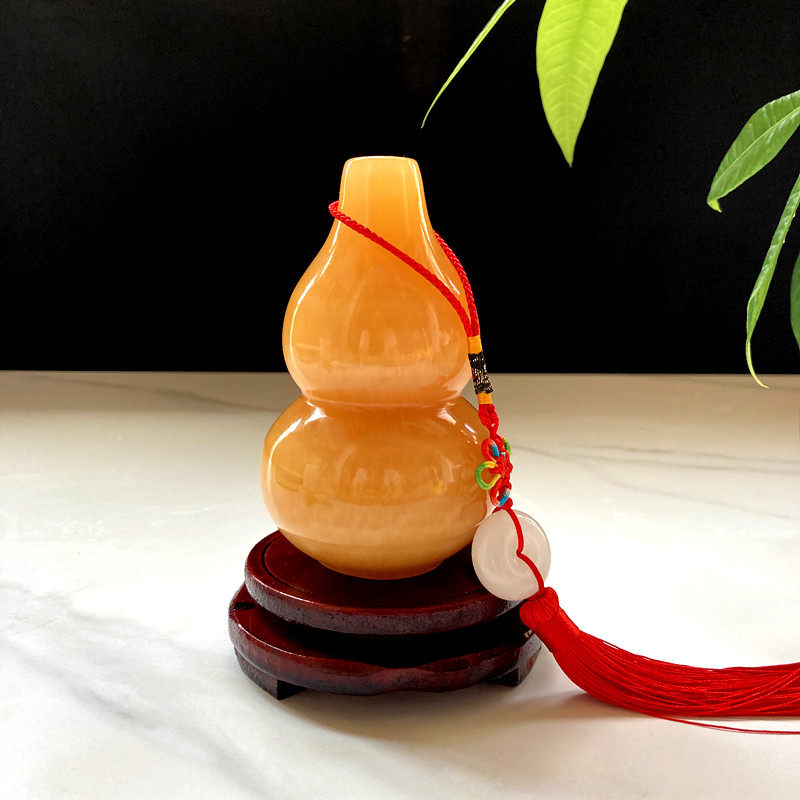 Natural jade hyacinth pendulum piece rice yellow jade engraving Fulu Ping An home living room Xuanguan Decorations Merchants Nafu