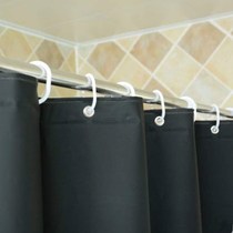 Pure Black z-color bathroom waterproof partition hanging curtain warm shading curtain opaque bath cord curtain simple window