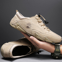 Hon Starry Men Shoes 2022 New Spring Summer Breathable Genuine Leather Men Casual Shoes Outdoor Sports Shoes Mens Wave Shoes