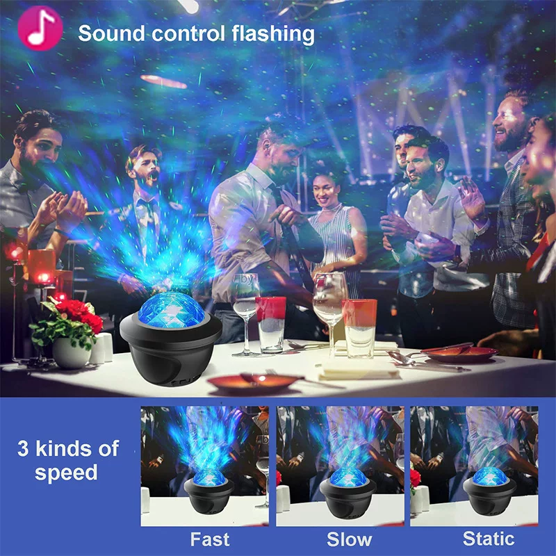 LED Star Galaxy Projector Starry Sky Night Light Built-in BL