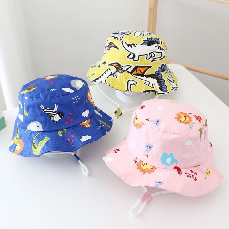 Big brim fruit boy basin hat summer baby hat tide children fisherman hat spring and autumn girl sun hat Korean version