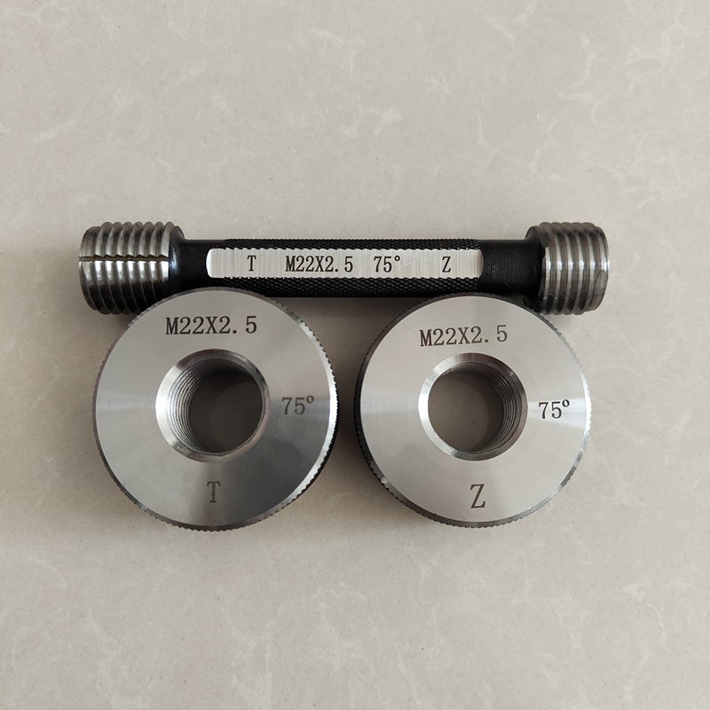 Rebar sleeve pass-stop gauge pier thick thread ring gauge plug gauge straight thread pass-stop gauge 75 degrees 60 degrees plug ring gauge