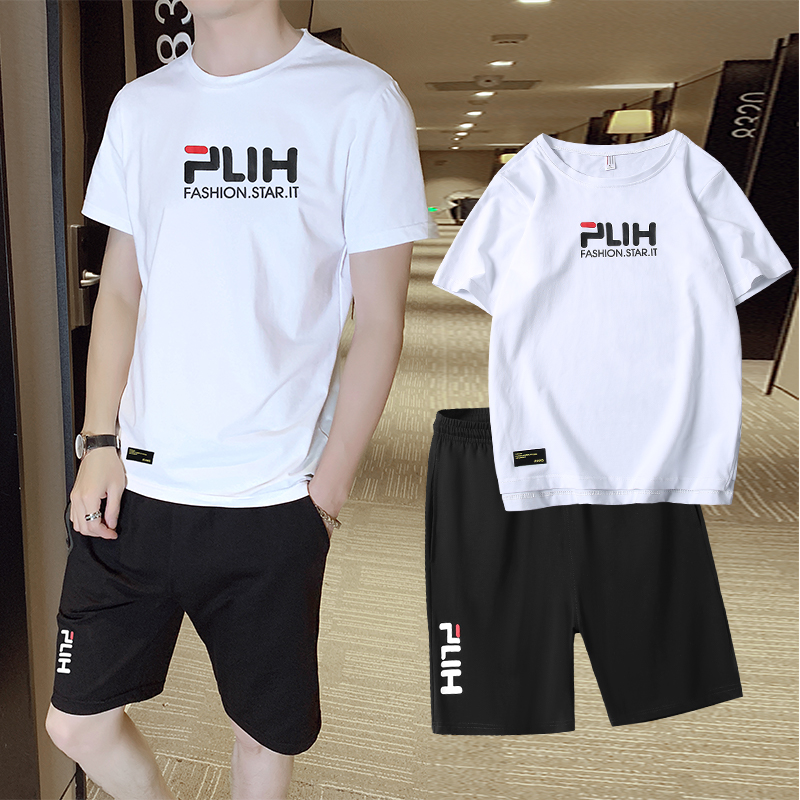 Fila flagship store official flagship short-sleeved t-shirt men's summer 2021 new trend cotton men's casual suit