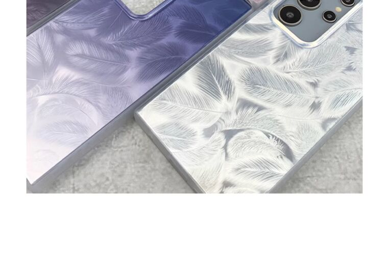 Gradient Pearl Shine Feather S24, S24 Plus, S24 Ultra Samsung Phone Case