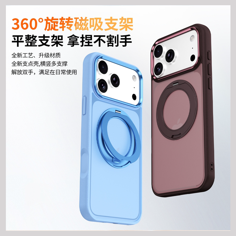 Textured Leather Ring Stand iPhone Case