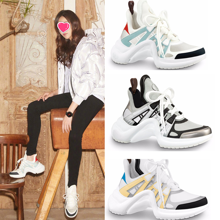 New Style Women's Summer Sneakers Korean Version Ulzzang Harajuku Outdoor High-Heeled Dad Shoes ins Super Popular Genuine Leather Ugly Shoes
