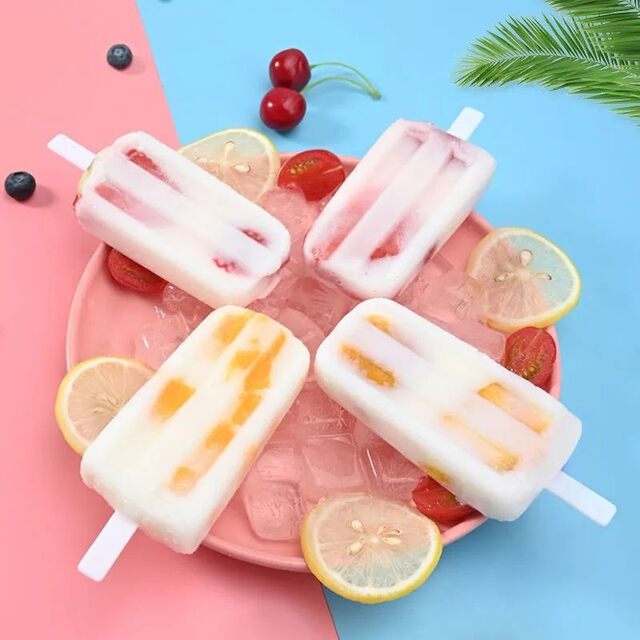 Ice cream molds for home use to make popsicles, popsicles, ice cream, frozen ice cube boxes, sorbet ice trays, homemade popsicle ice tray molds