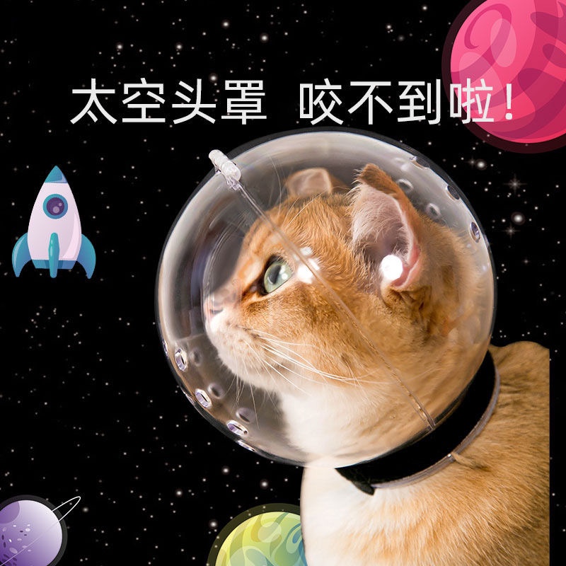 Kitty Collar Anti-Licking Spherical Sleeve Cat Head Sleeve Anti-Grab Ring Pet anti-biting ball cover Space head cover Elizabeth Circle