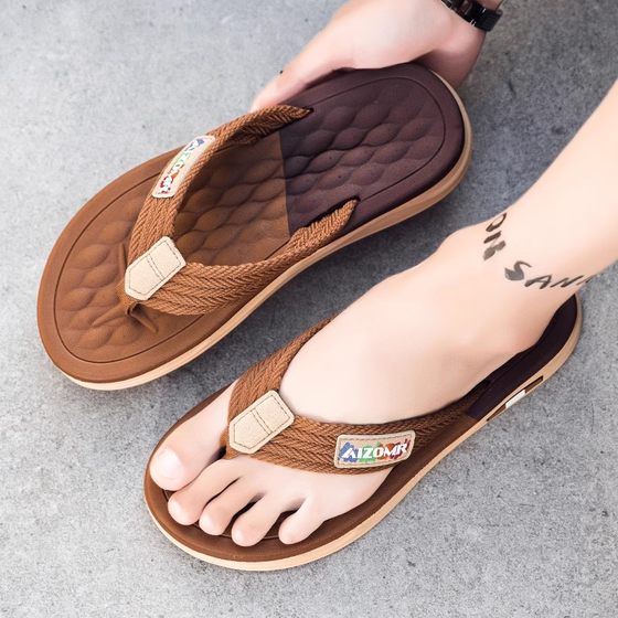 广东人字拖男夏季外穿防滑夹脚软底凉拖踩屎感沙滩大码45越南拖鞋