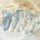 Tide, летние спортивные высококачественные милые носки для школьников, в корейском стиле, средней длины