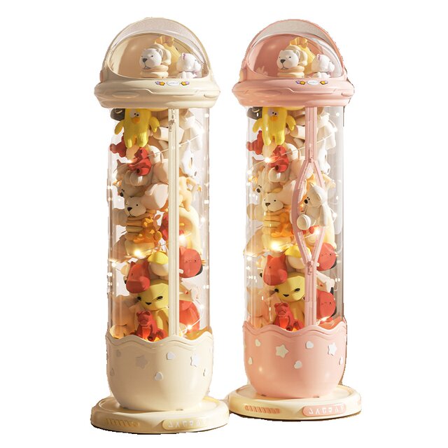 Doll storage bucket plush toy storage artifact transparent tube children's doll large capacity doll display box