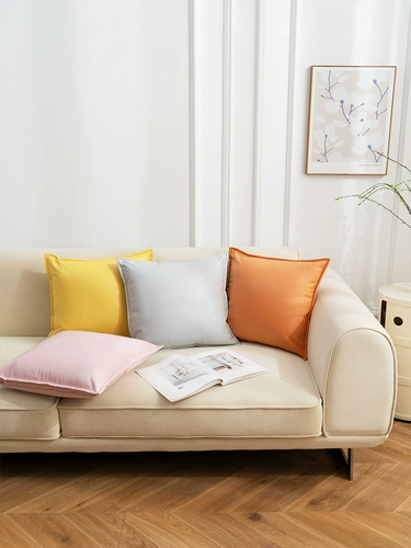 Подушка, диван, оранжевая наволочка для кровати, наука и технология