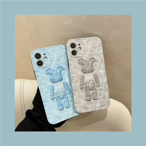 Tide brand violent bear iphone13Promax mobile phone shell water ripple suitable for Apple 12 cartoon cute protective cover