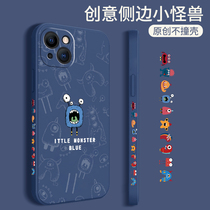 Apple 13 mobile phone shell side liquid iPhone12promax creative personality cartoon couple anti-fall suitable