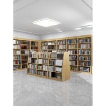School bookshelf bookcase custom solid wood bookstore city study room library bookshelf reading room island double-sided bookcase