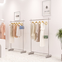 Clothing store display rack floor-standing stainless steel island rack clothes rack womens clothing store display rack childrens store shelves