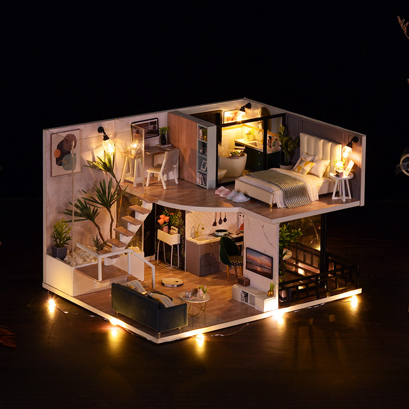 Adult decompression three-dimensional puzzle girl diy handmade cottage house building blocks children's educational toy model gift