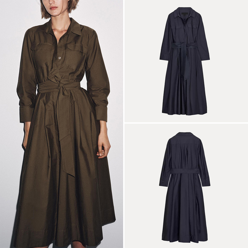 Cabinet 649! 2025 Autumn New Women's Clothing European and American Style Casual Poplin Shirt Dress 8622654 Cabinet 649! 2025 Autumn New Women's Clothing European and American Style Casual Poplin Shirt Dress 8622654