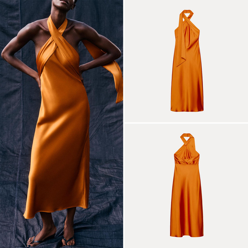 Cabinet 429! Women's 2026 New Autumn Outfit Sleeveless Backless Halter Neck Midi Dress 7961748