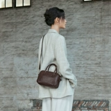 裘真 Кожаная сумка на одно плечо, портативная сумка через плечо, из натуральной кожи