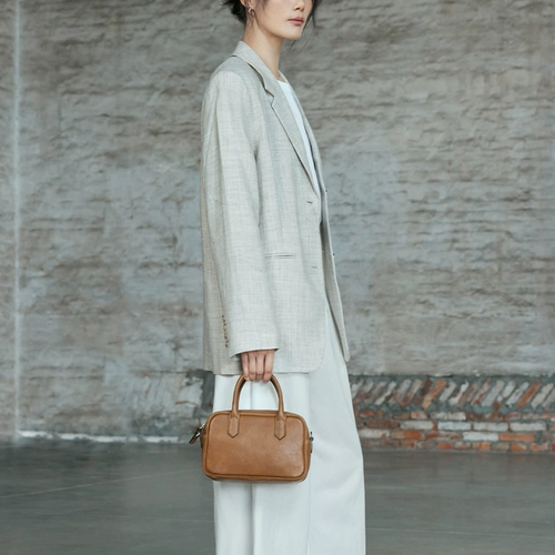 裘真 Кожаная сумка на одно плечо, портативная сумка через плечо, из натуральной кожи