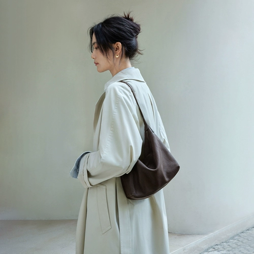 裘真 Кожаная классическая сумка на одно плечо для отдыха, сумка через плечо, из натуральной кожи