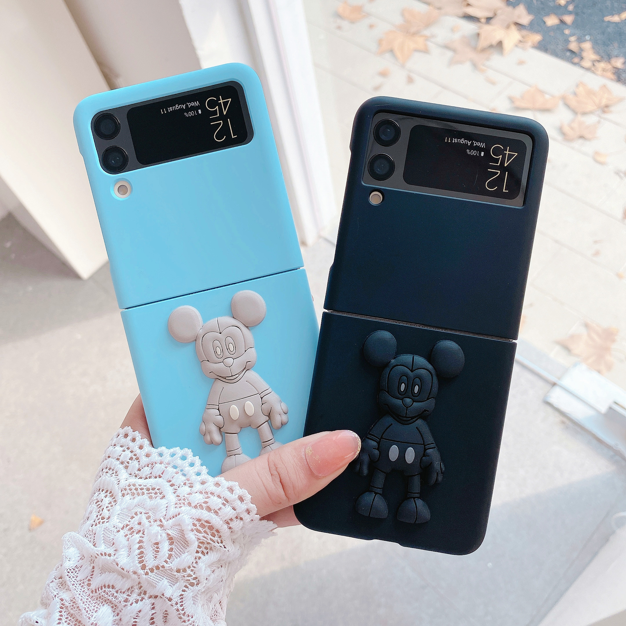 Suitable for Samsung f7110 mobile phone case Galaxy zlip3 folding screen protective case ultra-thin sm-F7110 cute Mickey Mickey Mouse all-inclusive anti-drop original limited edition 5G new product grinding