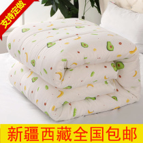 Xinjiang pure cotton quilt by core cotton thickened mattress in winter bedding cotton floccup in spring and autumn by dormitory