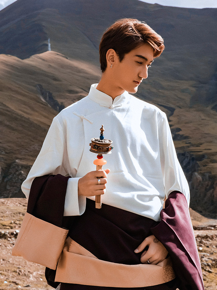 DING ZHEN THE SAME SHIRT TIBETAN CLOTHING MENS TOPS TIBETAN KHAM CLOTHING TIBETAN CLOTHING TIBETAN CLOTHES NEW WINTER