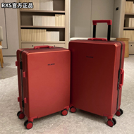 RXS Chính Thức Chính Hãng_Cô Dâu Cưới Hành Lý Nữ Burgundy Xe Đẩy Ốp Lưng Retro Hộp Của Của Hồi Môn Vali vali du lịch giá rẻ vali kéo