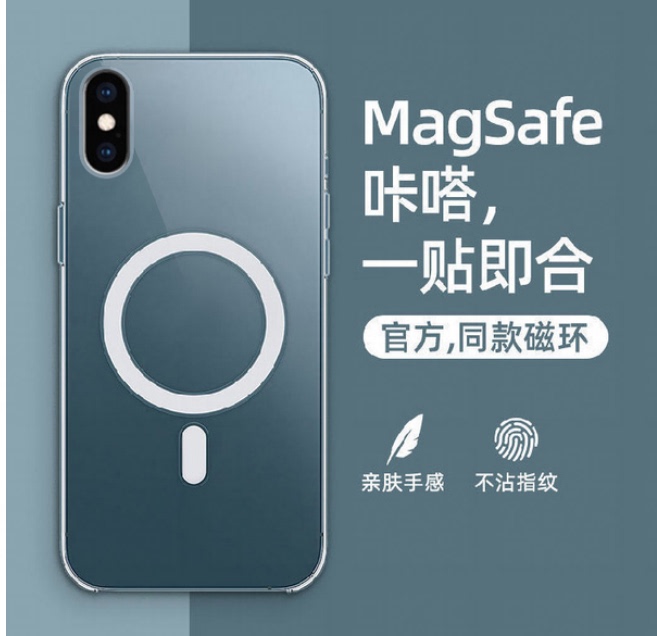 Suitable for Magsafe Magnetic Transparent Apple XS Phone Case, New Iphonex Full-Cover Anti-Drop Apple 8Plus Wireless Charging Xr Ultra-Thin Xsmax Men's and Women's 7Plus Protective Case Se2
