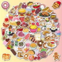 100 Cartoon Food Personalized Food Cake Ice Cream Graffiti Stickers Donuts Mobile Phone Water Cup Laptop VSCO Waterproof Luggage Water Cup Refrigerator Mobile Phone Decorative Stickers