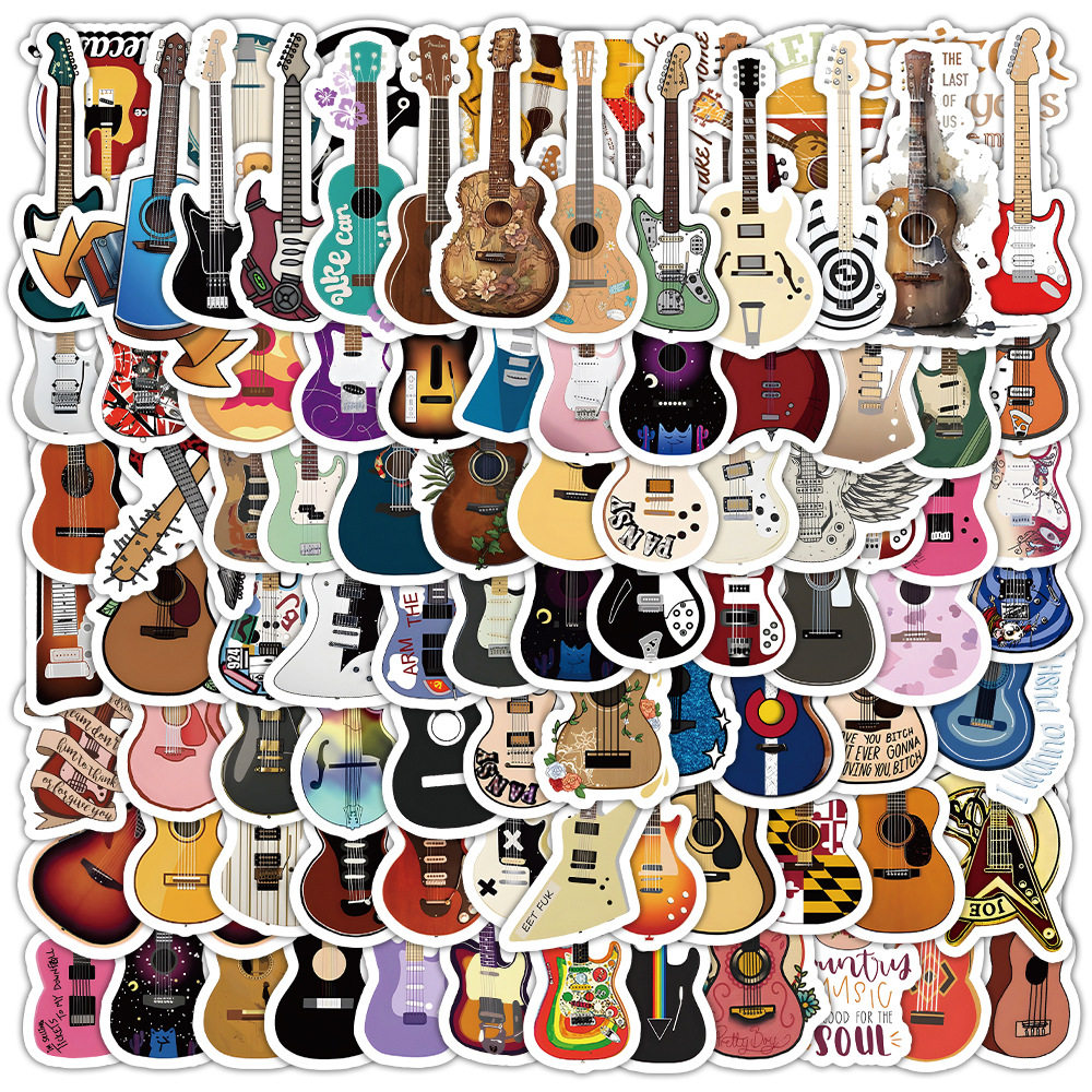 A must-have for 25 years! 500 mini musical electric guitar stickers ...