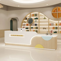 Childrens cartoon childrens clothing front desk early childhood education center education training institution reception desk mother and baby shop bar cashier