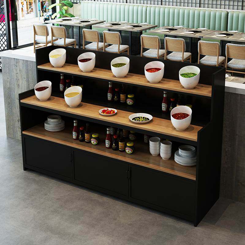 Fire Pan Shop Self-service Seasoning table Dining Room Saucepan table Kitchen Counter Commercial Dining Cabinet STOCK TERRACE SMALL MATERIALS NTU CAPACITY