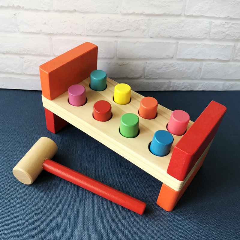Montessori Educational Early Learning Hammering and Stacking Toy, Small Hammer Toy for Children, Strength Training, Fun Nail Hammering, 3 Years Old, Wooden Montessori Educational Early Learning Hammering and Stacking Toy, Small Hammer Toy for Children, Strength Training, Fun Nail Hammering, 3 Years Old, Wooden