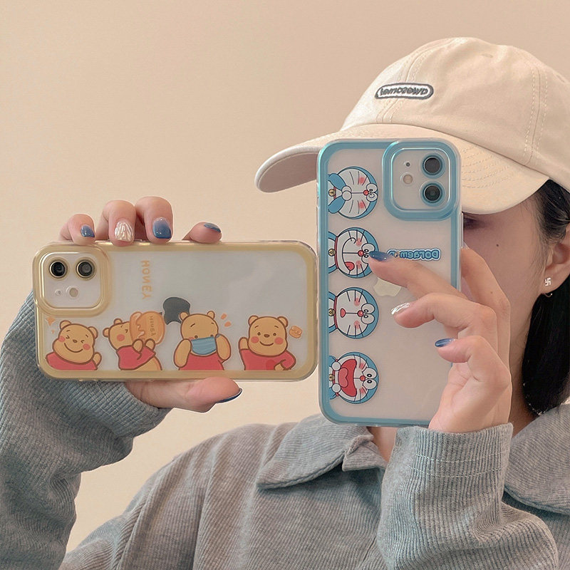Cute Cartoon Little Bear Vini Dingy cat applies iPhone11 Apple 13 12promax mobile phone protection shell x xsxsmax anti-fall 7 8plu