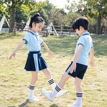 School uniforms for primary and middle school students 2021 New products Summer camp Class Costume Activities Performance Suit Short Sleeve Skirt Kindergarten Garden Dress