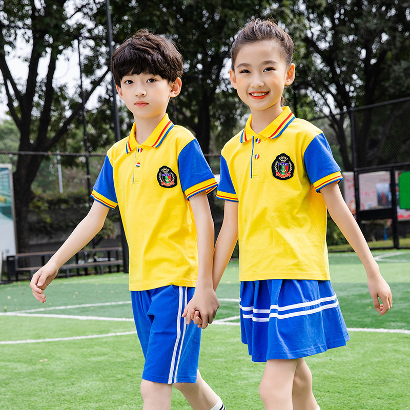 Kindergarten Garden Uniform 2021 Summer New Peach Primary School Student Activities Performance Class Costume Customizable Insignia