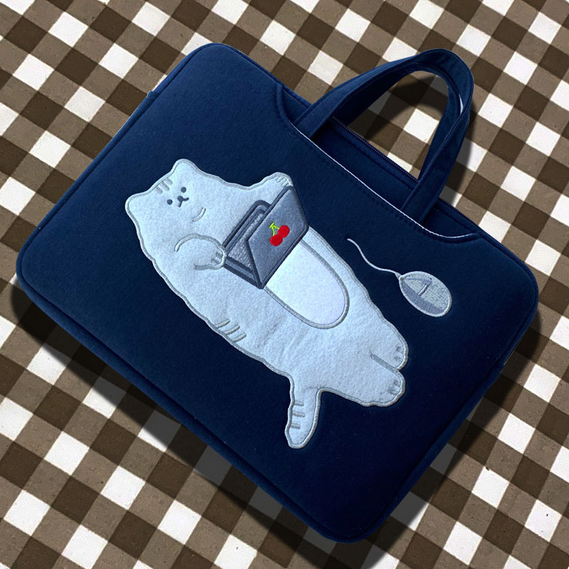 Embroidered computer handbag for Apple 13 3 15 4 inch female Huawei 14 inch millet 16 1 ASUS 15 6 Japan and South Korea cute inner bag
